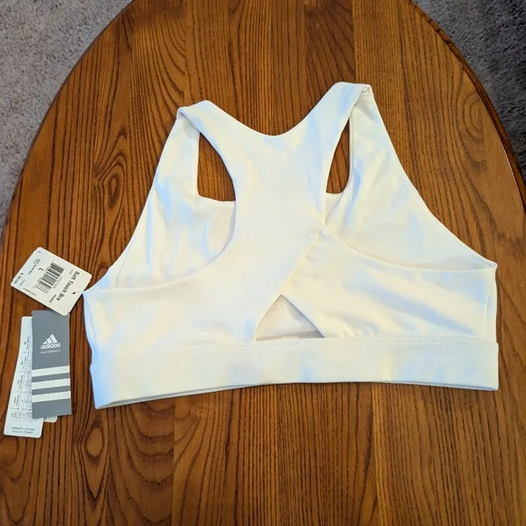 Adidas Soft Touch White Sports Bra, Size L - NEW - Picture 6 of 9